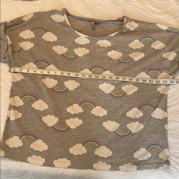 ASOS rainbow cloud print cap sleeve top size Medium - Picture 6 of 8